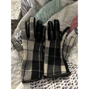 Black And White Plaid Thin Gloves for Women Fall